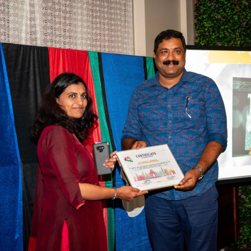 IFT Founder President Biju Presenting Certificate to Ms.Sweety Agarwal Counsul