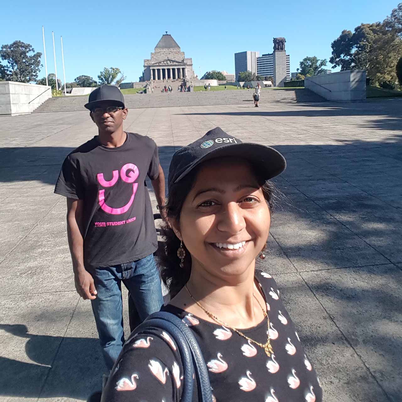 Amrita Jathar with her brother during his first and final visit to Melbourne
